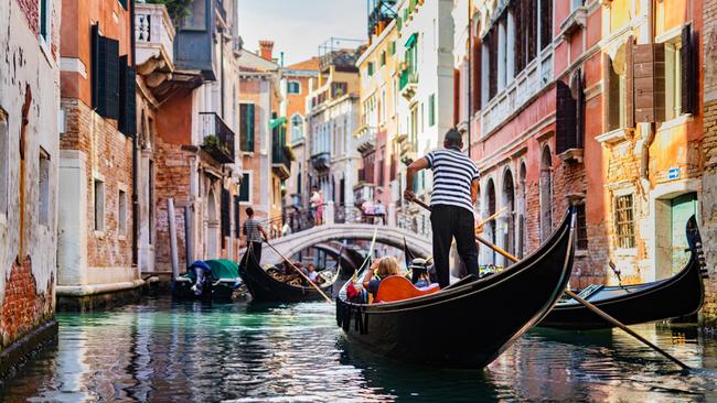 In Venice, water taxis are included in the price of the tour, but a gondola ride is optional.