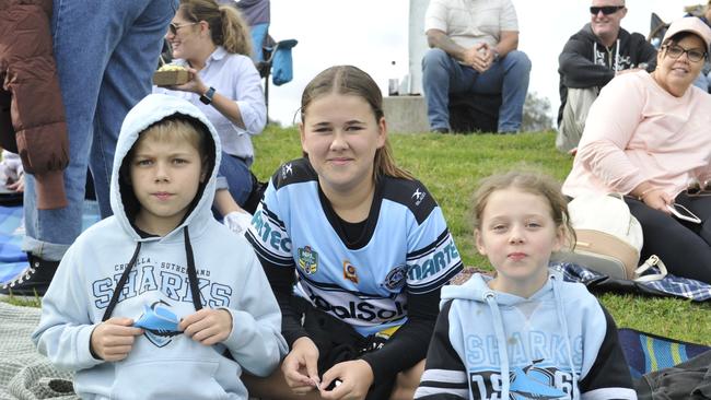 Coffs Coast league fans enjoy the atmosphere at the Cronulla Sharks v Gold Coast Titans match at C.ex Stadium Coffs Harbour. Photo: Tim Jarrett