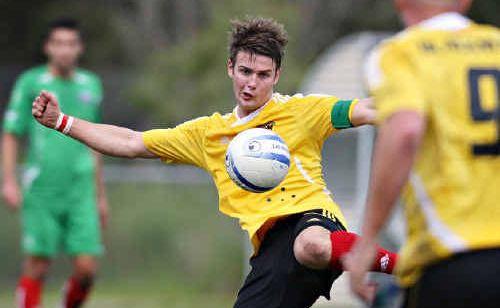 Tyson Holmes has the talent to play in the A-League, his coach insists. Picture: CADE MOONEY