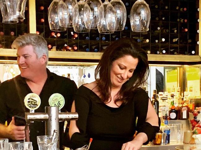 Stuart MacGill and partner Maria O'Meagher at Aristotle’s, their restaurant at Neutral Bay. Picture: Instagram