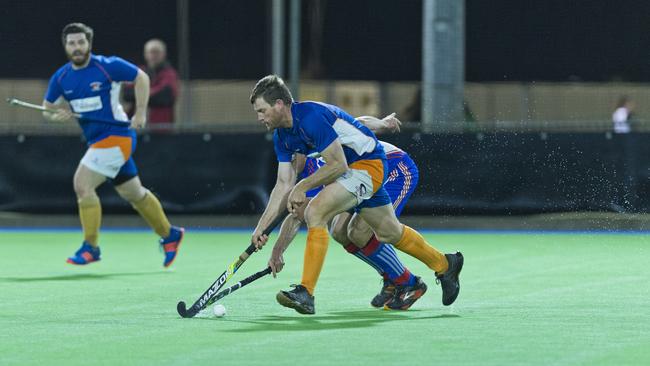 Craig Richards moves the ball up for Newtown. Picture: Kevin Farmer