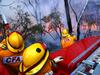 Fire fighters during their back burning efforts at the edge of St Columba's High School's grounds in Winmalee. The Blue Mountain Bushfire's. Bushfire. Picture: Bradley Hunter