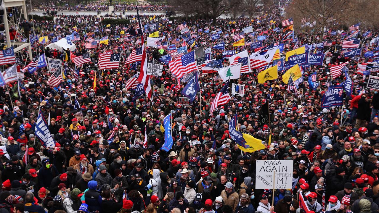 Thousands of Trump supporters gathered at the ‘Stop the Steal’ before storming the Capitol. Picture: Spencer Platt/Getty Images/AFP.