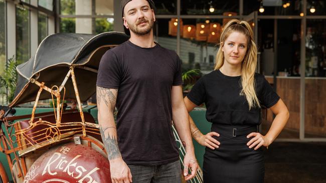 Head chef Lucas Doocey and Front of House Manager Amy McGuire at The Rickshaw restaurant at Maroochydore. Picture Lachie Millard