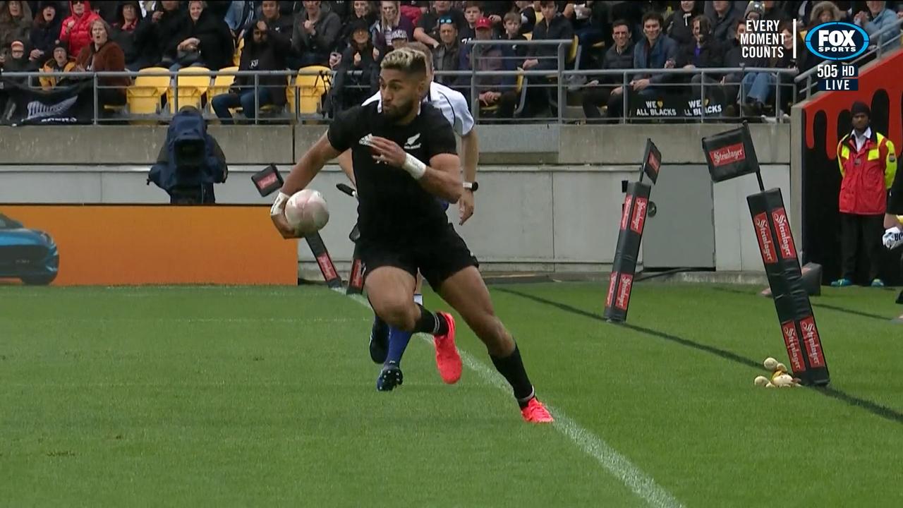 Rieko Ioane was clearly out of bounds in the lead-up to the opening try.