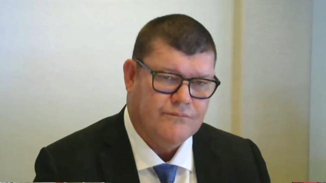 James Packer on his second day of testifying before the Crown casino inquiry.