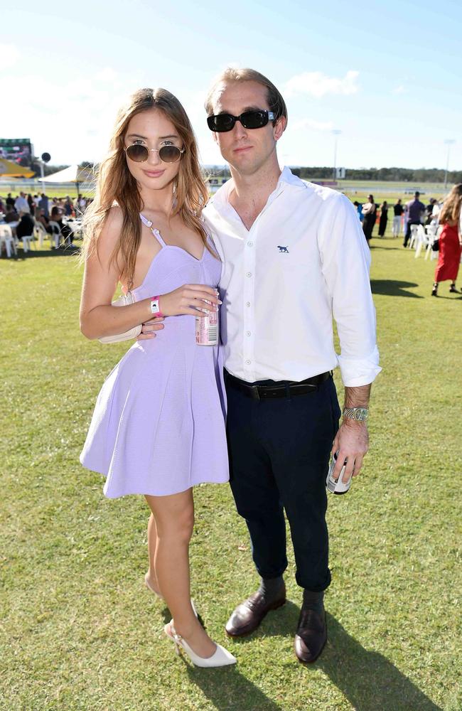 Emma Keyworth and Rhys Wolfenden at Ladies Oaks Day, Caloundra. Picture: Patrick Woods.