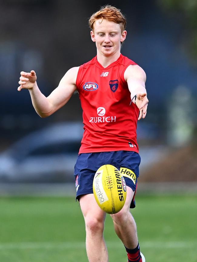 Jake Bowey looked at home in Melbourne’s defence.