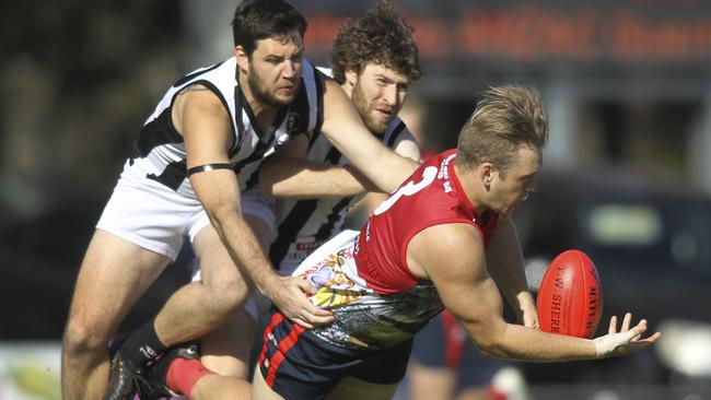 Flagstaff Hill's Sam Smith booted a goal to help his side bear Reynella on Saturday. Picture: AAP/Dean Martin