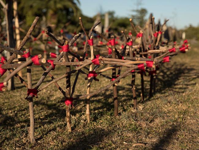 One Thousand Cranes Wishes by Newtown artist Luke Nguyen is part of the Hidden sculpture walk, which ends next Sunday. Picture: Mark Kolbe/Getty Images