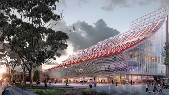 Dubbed “the spaceship” the Parramatta civic and community centre will stand next to Parramatta Town Hall.