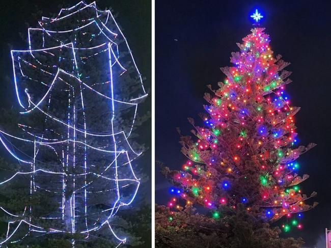 Last year's Forster Tuncurry Christmas tree decorated by MidCoast Council copped criticism but this year local company JR Richards has taken on the task.