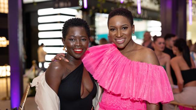 Sanyu Von Kessel and Florence Chisvo at the Victoria's Secret Queensland Flagship Store Opening at Pacific Fair. Photo: Celeste Humphrey