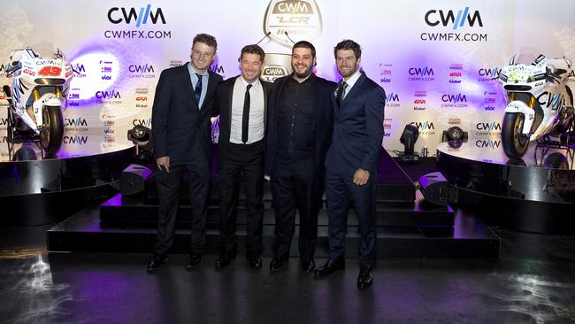 Miller, Cecchinello, CWM CEO Anthony Constantinou and Cal Crutchlow.