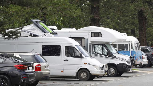 Campers on the Esplanade. Picture: Tertius Pickard.