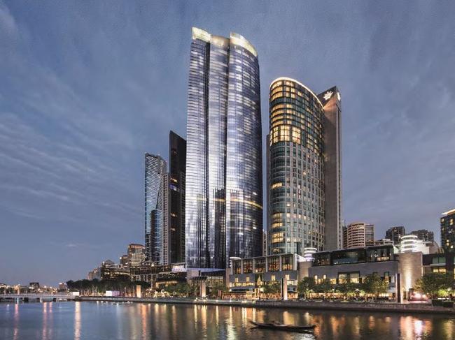 An artists impression of the Crown Resorts One Queensbridge building. Source: Supplied