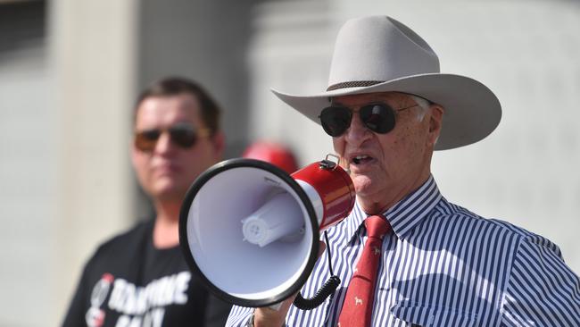 Bob Katter at an anti-crime rally. Picture: Scott Radford-Chisholm