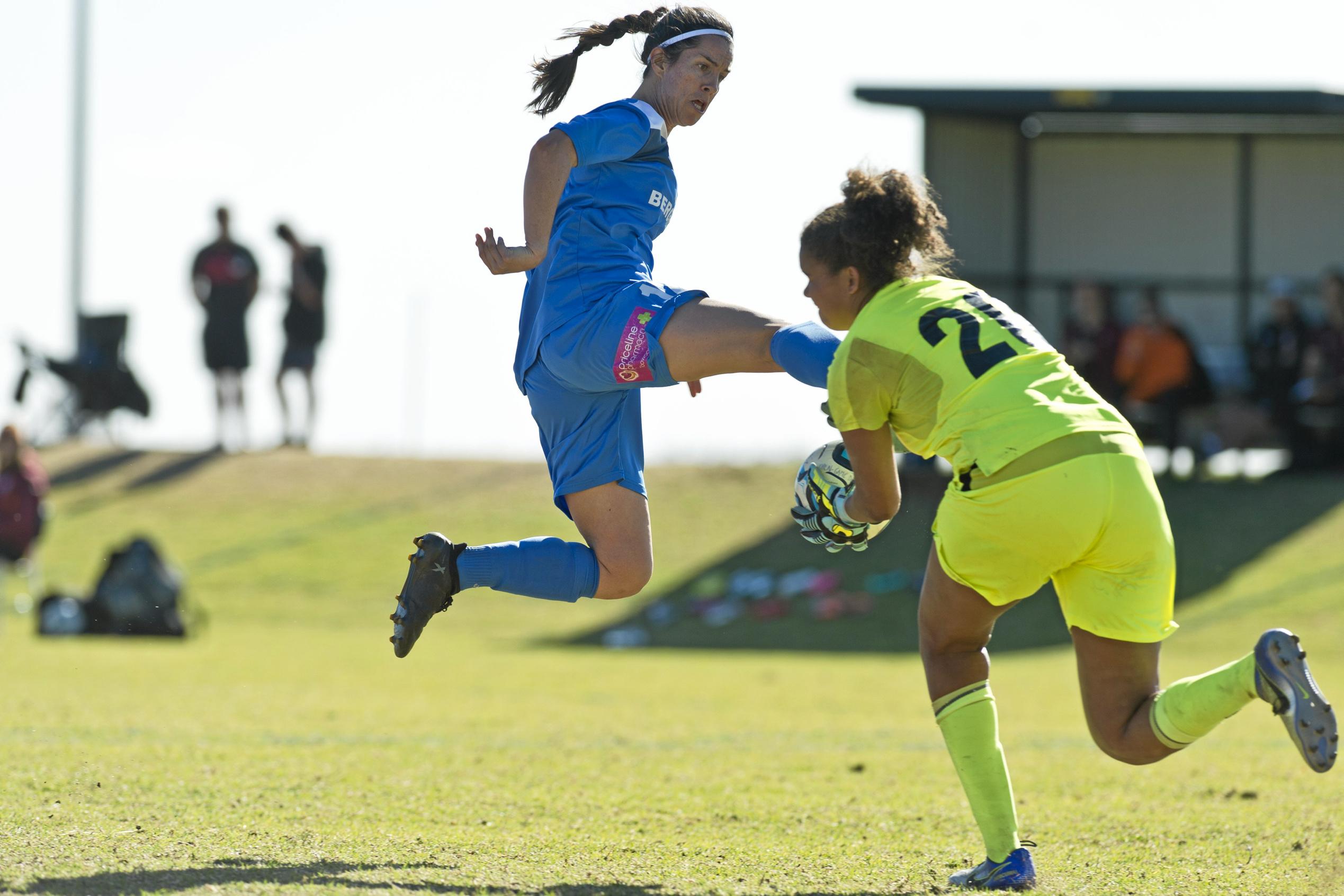 Louise Rolfe for South West Queensland Thunder against BRFC/NTC in NPL Queensland women round 25 football at Highfields FC, Saturday, August 18, 2018. Picture: Kevin Farmer