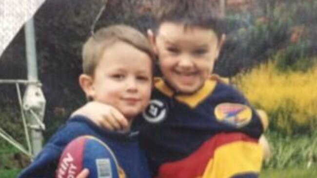 Brad and Matt Crouch as children. Picture: Supplied