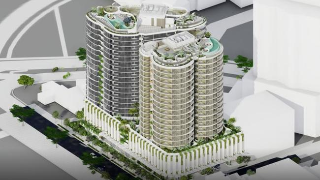 An artist impression of the 'Nuage' development from Sarazin at Woolloongabba.