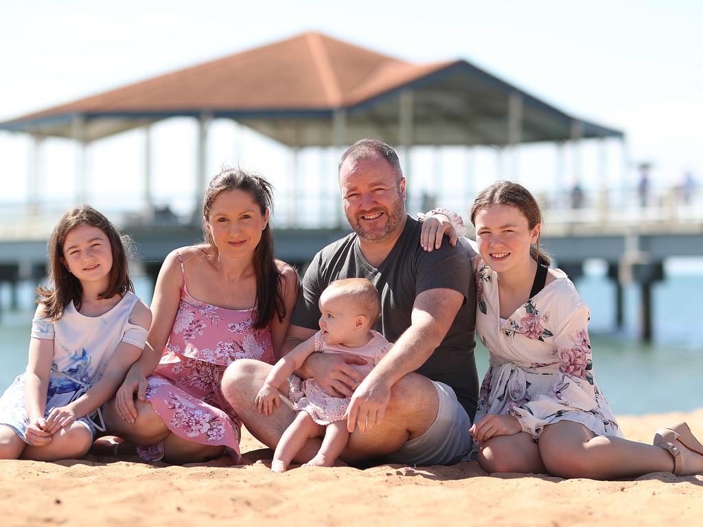 Sarah Solah and Dan Lemon with children Tilly, 12, Sienna, 9 and Mackenzie, 1. They are looking forward to going on their next cruise. Picture: Peter Wallis