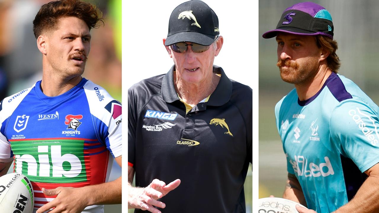 Kalyn Ponga, Wayne Bennett and Cameron Munster.