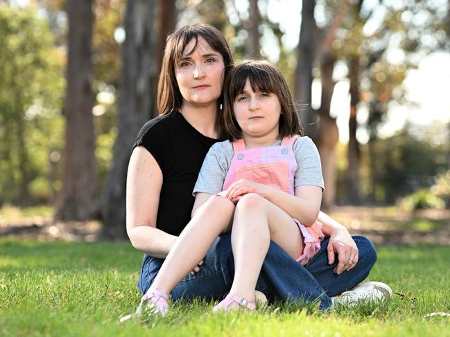 Eleanor Jenkin’s daughter, Mae, 8, was diagnosed with peanut, diary and egg allergies at eight months old. Picture: Josie Hayden