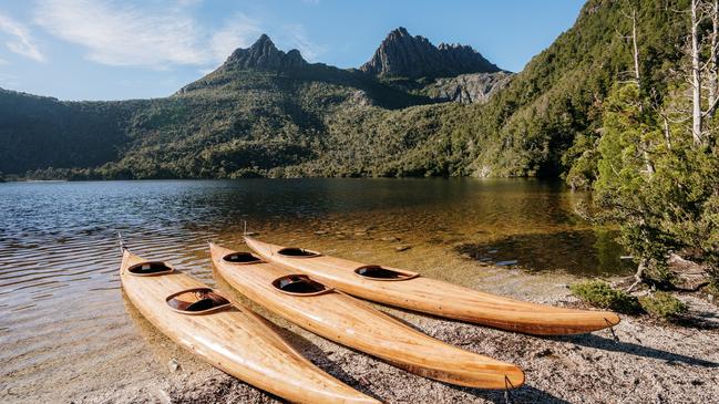 Cradle Mountain Canyons kayaks made of King Billy pine. Picture: Nic Hansen
