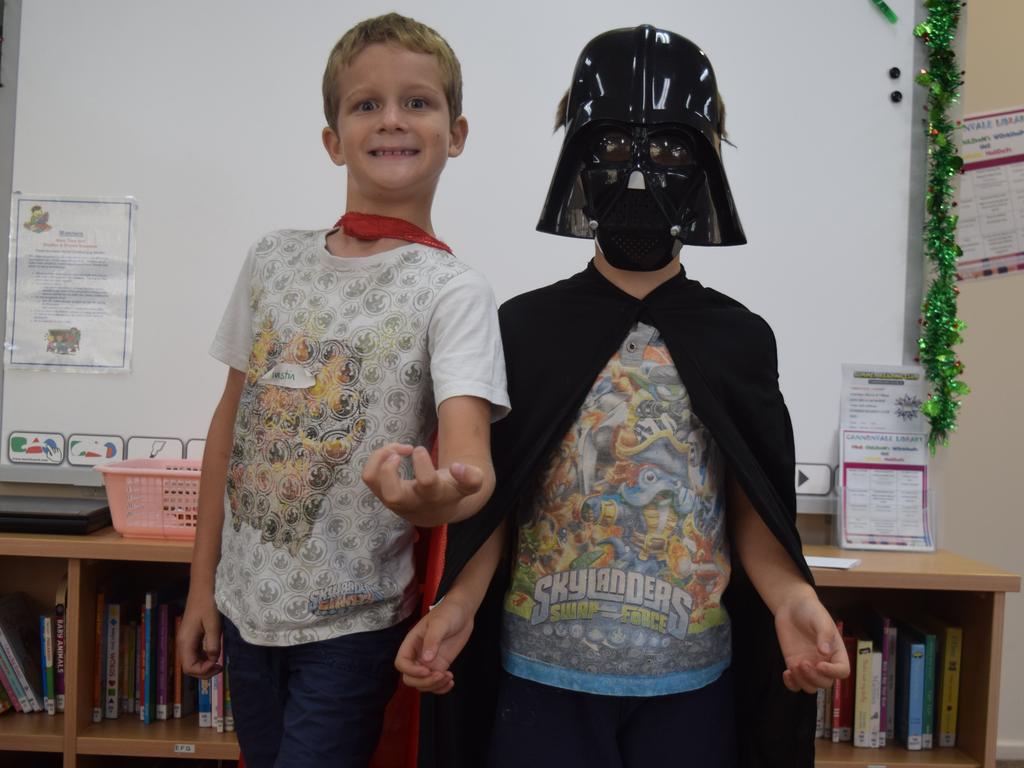 Austin and Stirling Edwards-Bland embraced the dark side at a villains day in 2016.