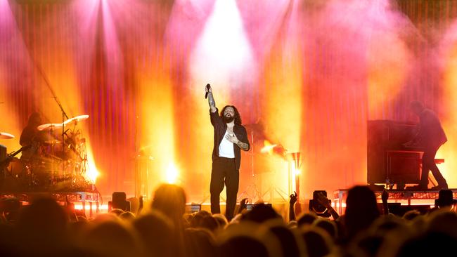 David Le'aupepe performs with his band, Gang of Youths, at Bluesfest 2023. Picture: Josephine Cubis