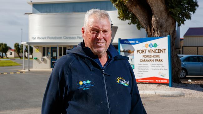 Shane Biddell, manager at the Port Vincent Caravan Park. Picture: Matt Turner