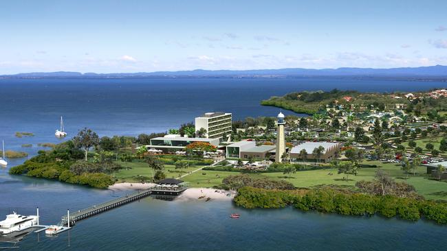 An artist's aerial perspective of the Sandstone Point Development.