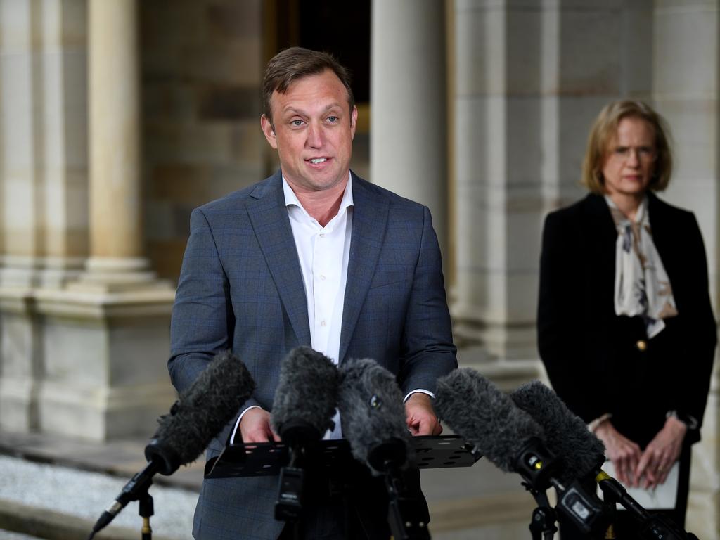 Deputy Premier Steven Miles and Queensland Chief Health Officer Dr Jeannette Young. Picture: NCA NewsWire / Dan Peled