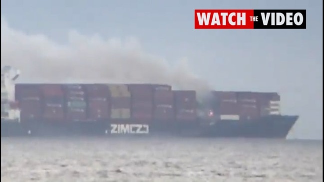 Fire breaks out on cargo ship