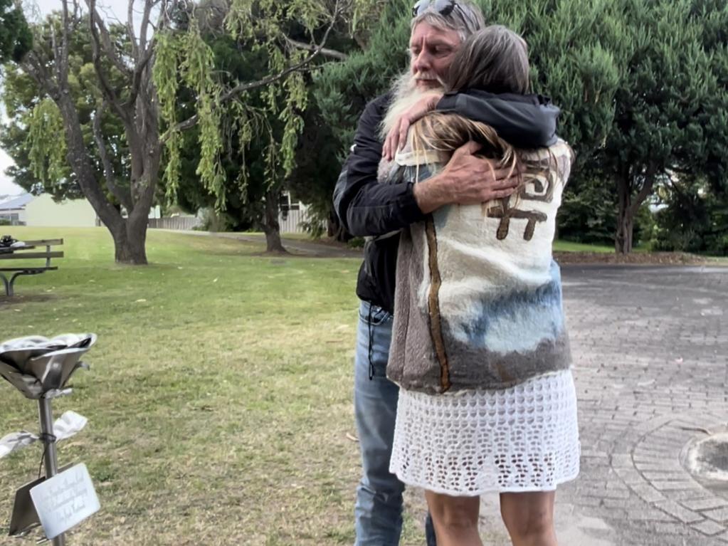 Jason and Amanda Westbrook at Fishermen's Memorial Park, St Helens, where Eden died in 2015. Picture: Amber Wilson