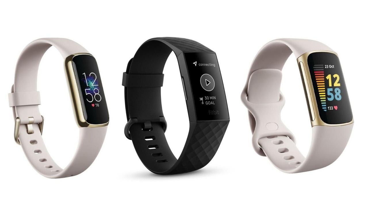 From left to right: Fitbit Luxe, Fitbit Charge 4 and Fitbit Charge 5. Images: Supplied.