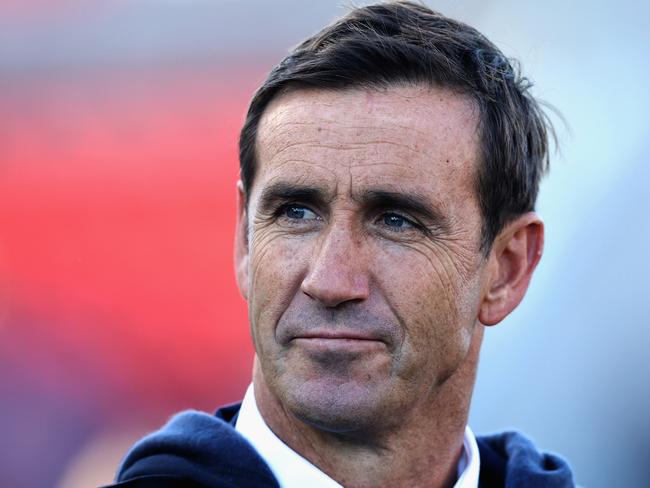 NEWCASTLE, AUSTRALIA - JUNE 06: Andrew Johns for Old Boys' Day during the round 13 NRL match between the Newcastle Knights and the Parramatta Eels at McDonald Jones Stadium, on June 06, 2021, in Newcastle, Australia. (Photo by Ashley Feder/Getty Images)