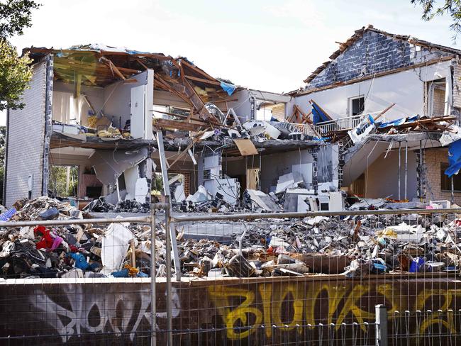 The scene of the explosion in Whalan on Saturday, a week after a massive explosion. Picture: Sam Ruttyn