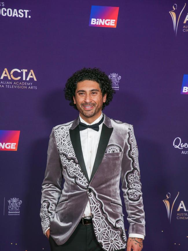 Osama Sami arrives on the Red Carpet at the 2024 Aacta Awards at HOTA on the Gold Coast. Picture: Glenn Campbell