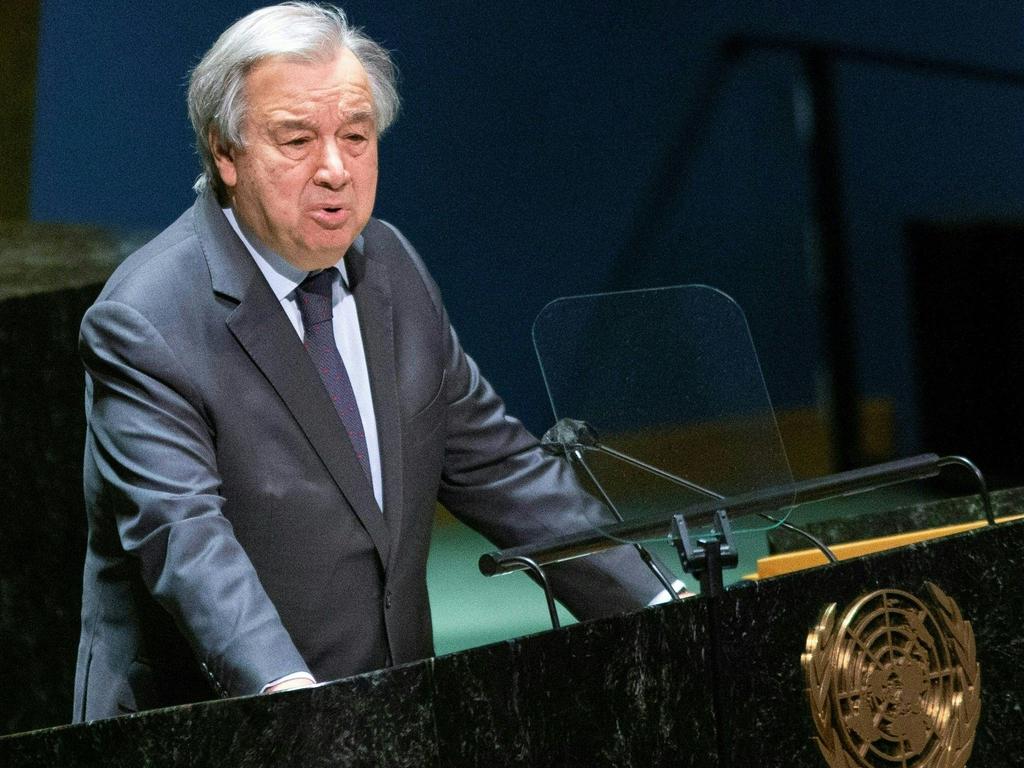 UN Secretary-General Antonio Guterres has slammed hig-emitting nations for “adding fuel to the fire” of climate change. Picture: Kena Betancur / AFP