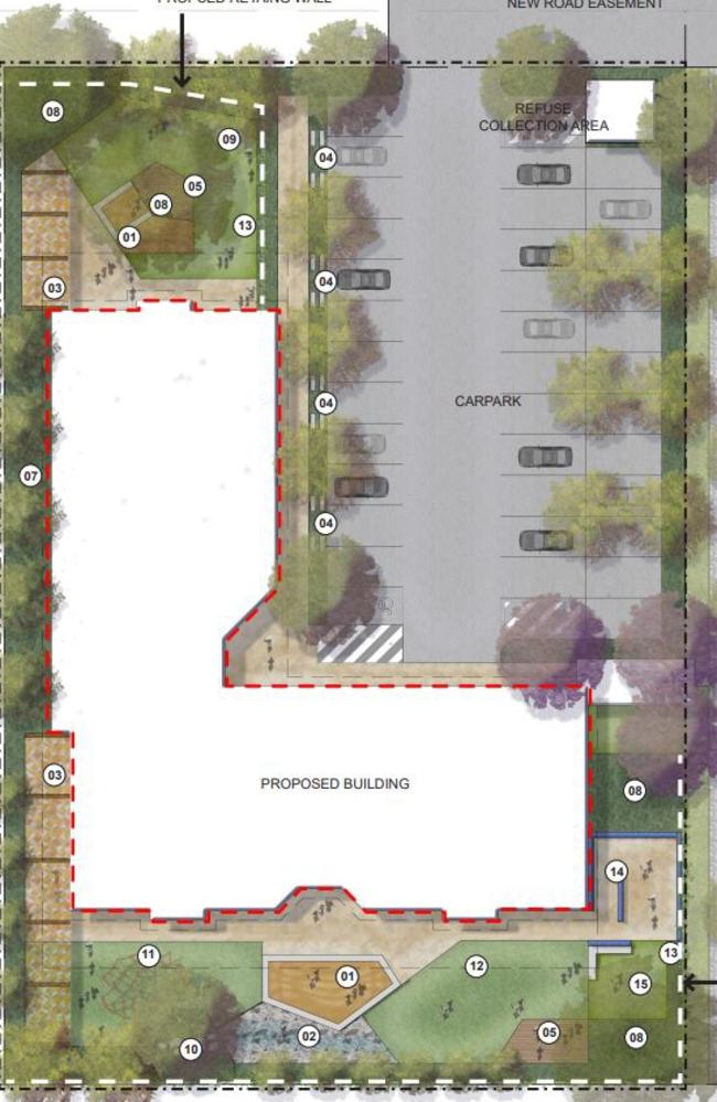 The landscape design plan for the Redbank Plains childcare centre.