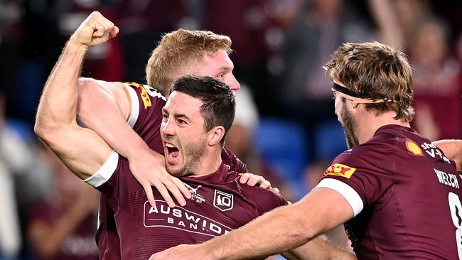 Ben Hunt scored twice as Queensland denied NSW a series whitewash with victory in game three. Picture: Getty Images