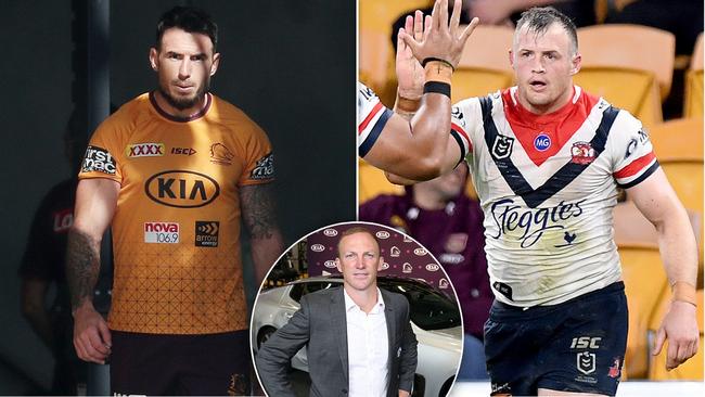 Darius Boyd, Josh Morris and (inset) Darren Lockyer.