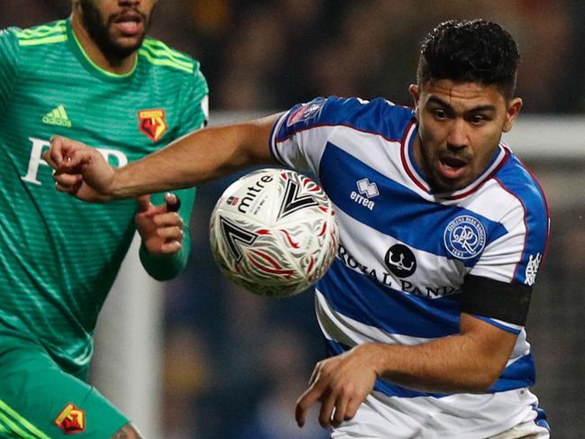 Queens Park Rangers' Australian midfielder Massimo Luongo (R) looks set to switch Championship clubs. Picture: AFP