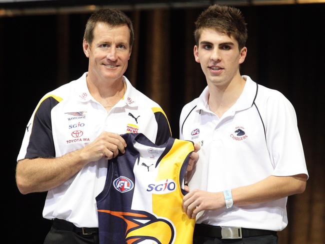 Gaff was selected by West Coast with the fourth pick of the 2010 AFL draft. Picture: Bradley Kanaris/Getty Images