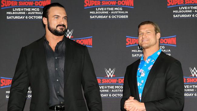 Reigning Raw tag team champions Drew McIntyre and Dolph Ziggler. Picture: Mark Stewart