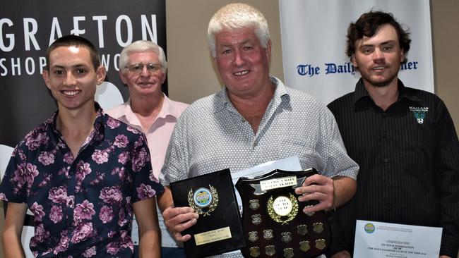 Representing The Daily Examiner Club of the Year nominees were Mitch Christiansen (Grafton Athletics Club), Graeme Green (Clarence River Jockey Club), Tim McMahon (winners Harwood Cricket Club) and Matt Farrell (Maclean FC) at the 2020 Clarence Valley Sports Awards at Grafton District Services Club on Saturday, 14th November, 2020. Photo Bill North / The Daily Examiner