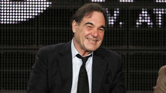 Director Oliver Stone speaks at a presentation for the new documentary series 'Oliver Stone's Secret History of America' at the CBS Showtime CW Winter Press Tour in Pasadena, California, 09/01/2010.