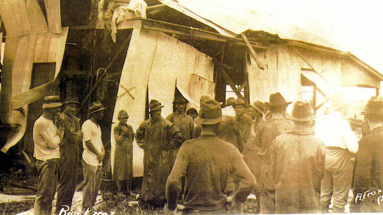 A bombed building in Mourilyan in Jan 29 1938, where alleged Black Hand Gang (La Mano Nera) leader Vincenzo DAgostino was seriously injured. He died two days later.