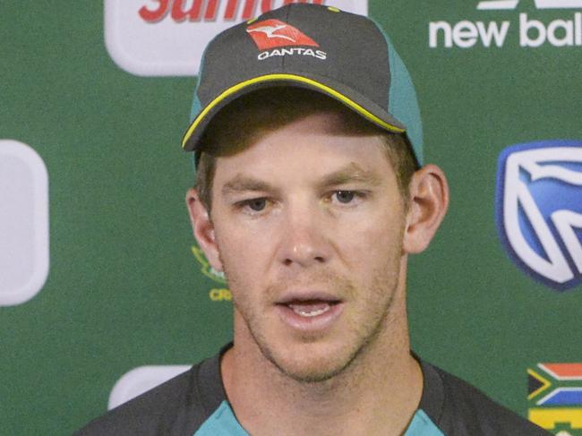 JOHANNESBURG, SOUTH AFRICA - APRIL 03: Captain Tim Paine of Australia during day 5 of the 4th Sunfoil Test match between South Africa and Australia at Bidvest Wanderers Stadium on April 03, 2018 in Johannesburg, South Africa. (Photo by Sydney Seshibedi/Gallo Images/Getty Images)